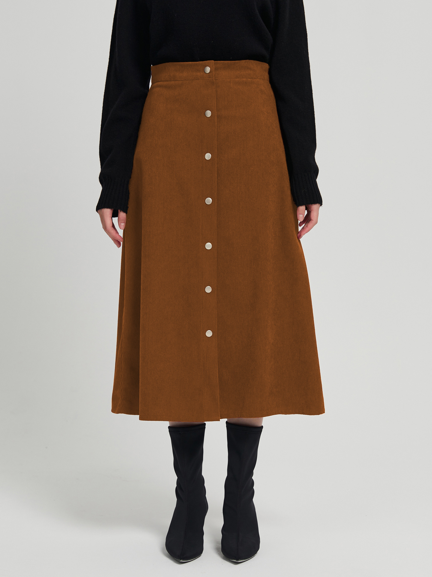 Corduroy Skirt High Waist