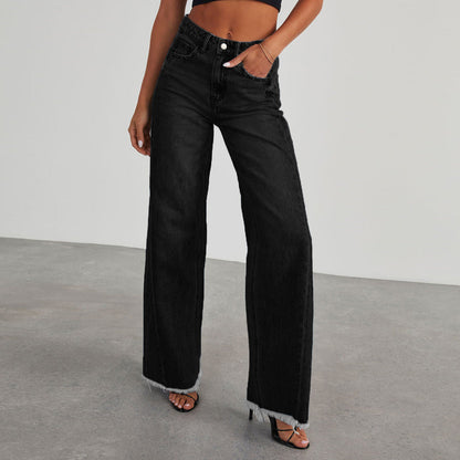 Jeans Comfortable Slim Fit Straight Wide-leg