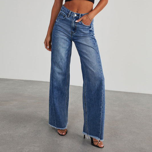 Jeans Comfortable Slim Fit Straight Wide-leg