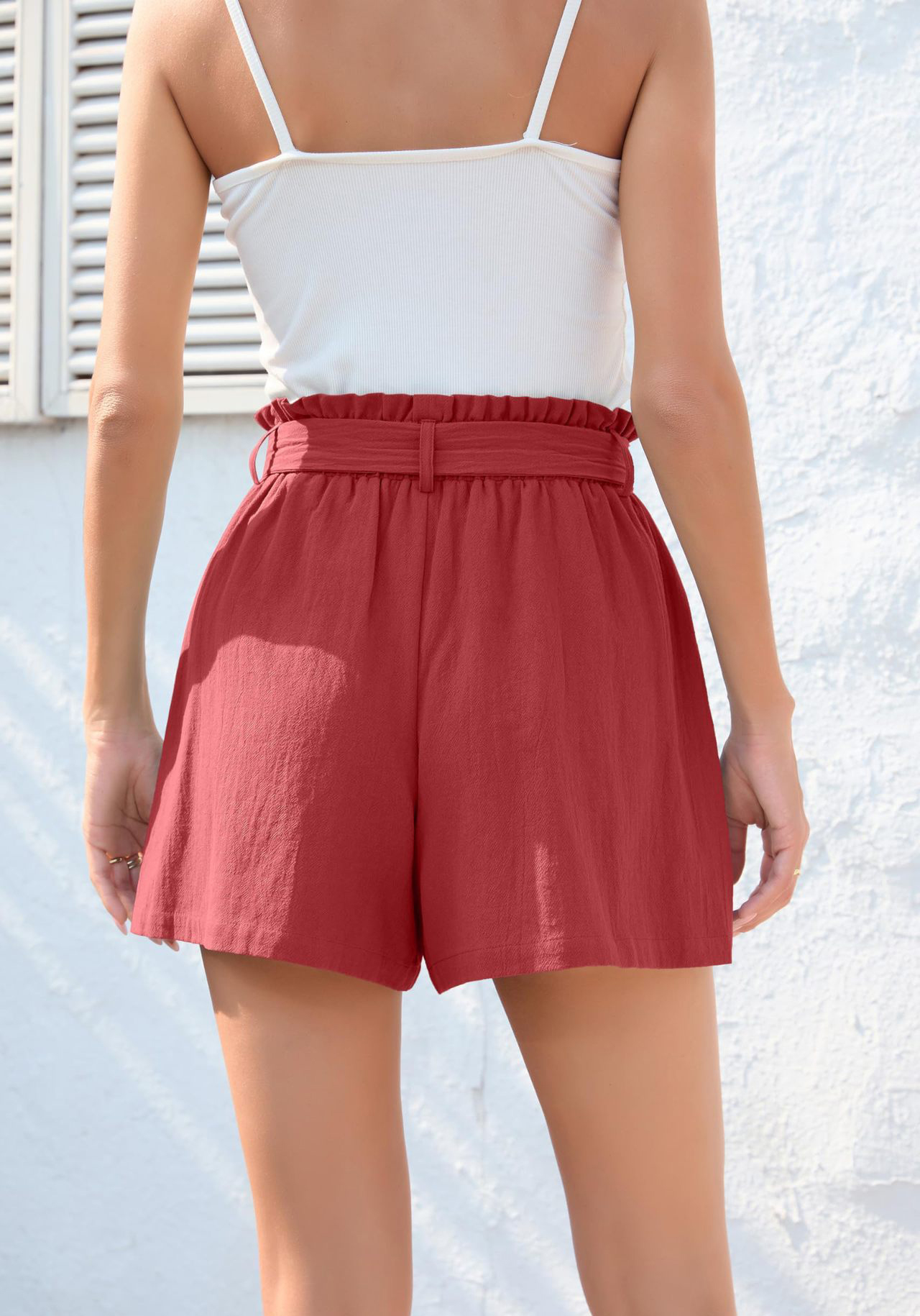 Ruffle Bow Shorts With Pockets