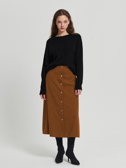 Corduroy Skirt High Waist