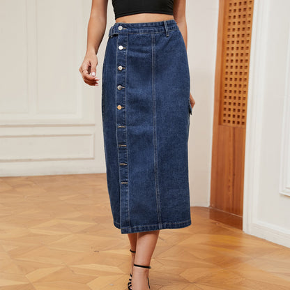 Elastic Denim Skirt