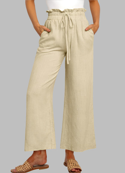 Cropped Pants Mid Waist