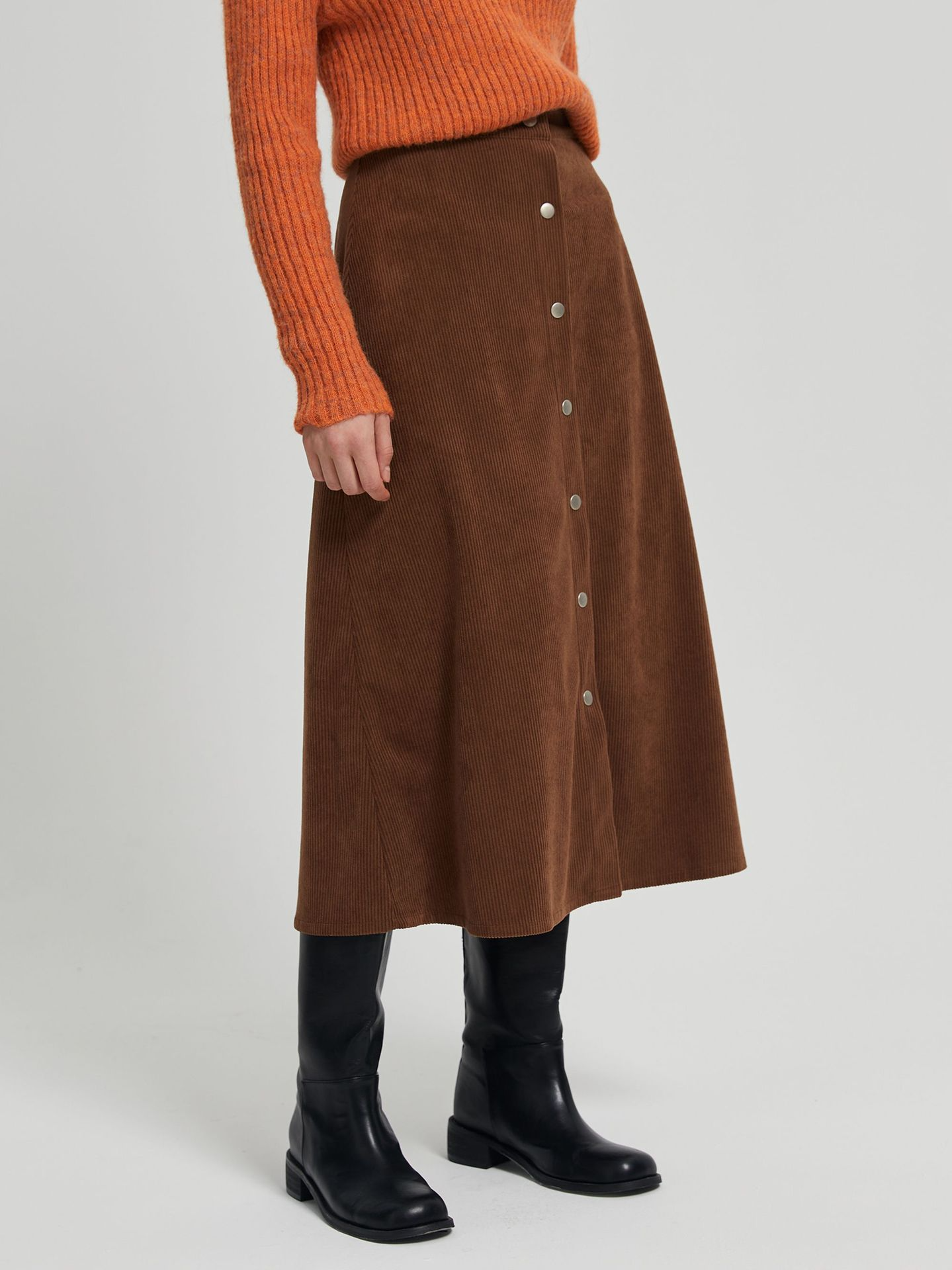 Corduroy Skirt High Waist