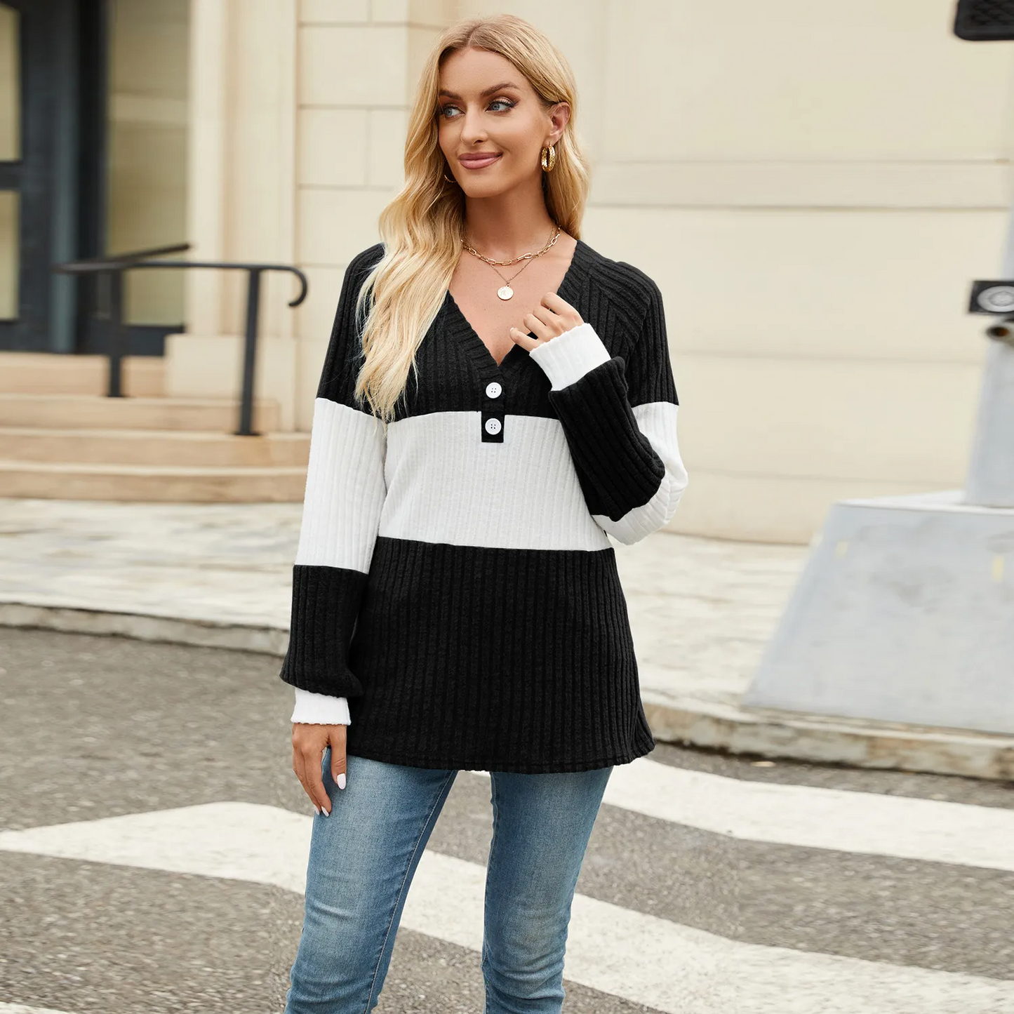 LIUBA Long Sleeve V-collar