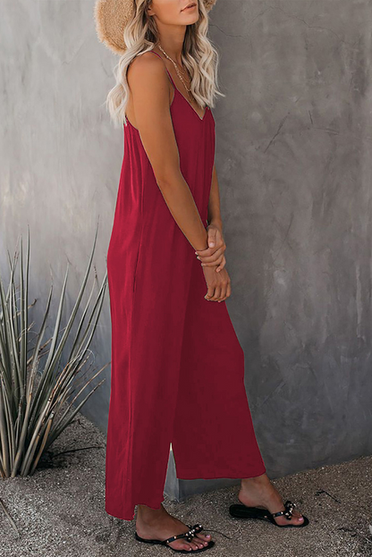 Loose Sleeveless Jumpsuits With Pockets