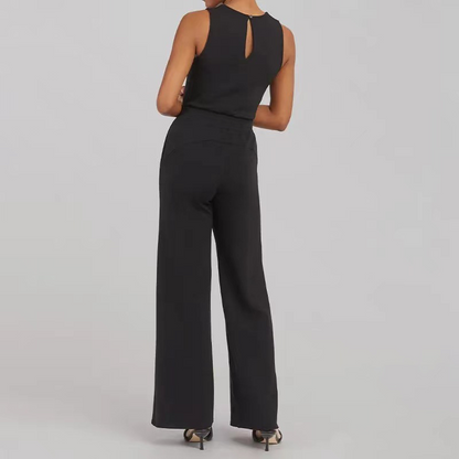 Jumpsuit Sleeveless Tops Tie Elastic Pants