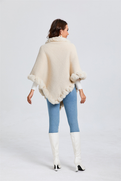 Rabbit Fur Collar Shawl