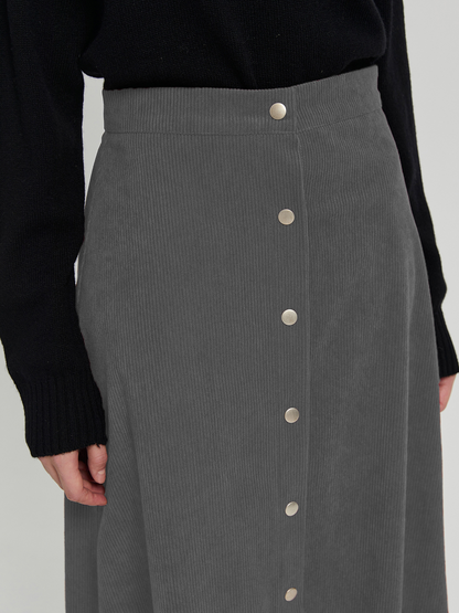 Corduroy Skirt High Waist