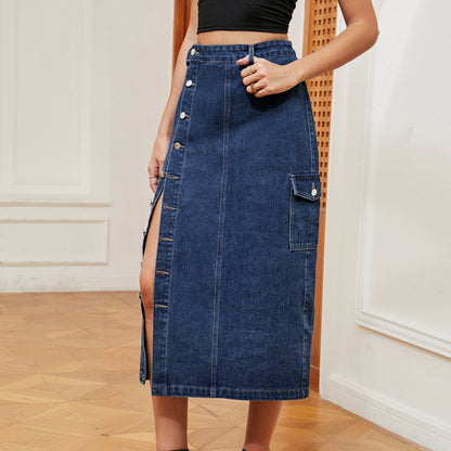 Elastic Denim Skirt