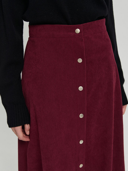 Corduroy Skirt High Waist