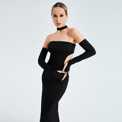 Sexy Cut Out Slim Strapless Long Sleeves