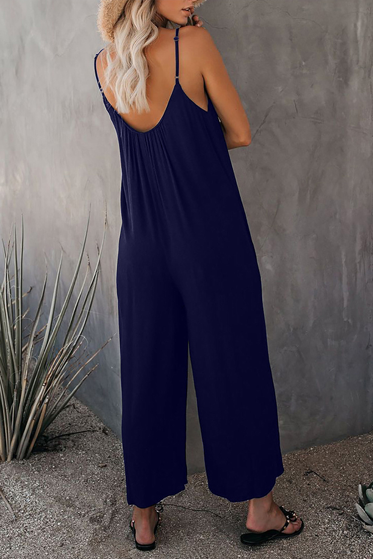 Loose Sleeveless Jumpsuits With Pockets