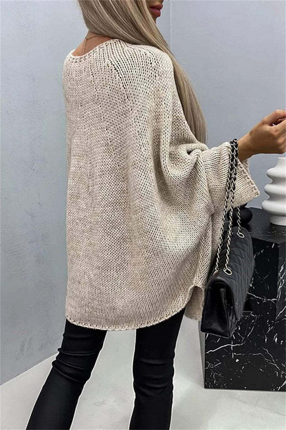 Loose Batwing Sleeve Pullover Knitted