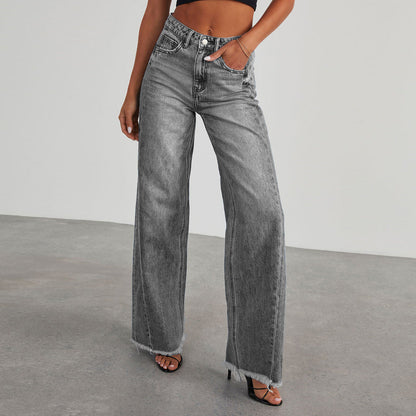 Jeans Comfortable Slim Fit Straight Wide-leg