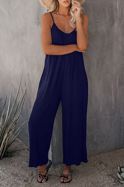 Loose Sleeveless Jumpsuits With Pockets