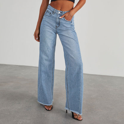 Jeans Comfortable Slim Fit Straight Wide-leg