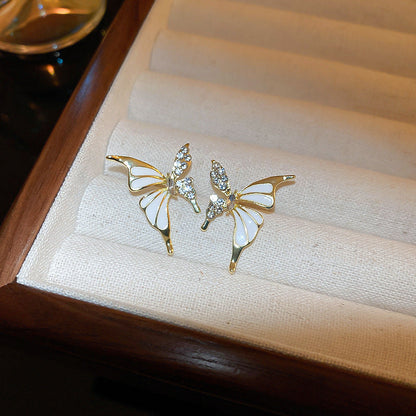 Rhinestone Dripped Butterflies Stud Earrings