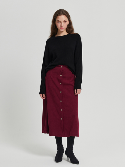 Corduroy Skirt High Waist