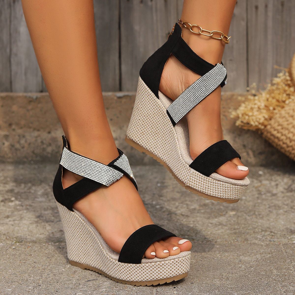 Fish Mouth High Wedges Sandals