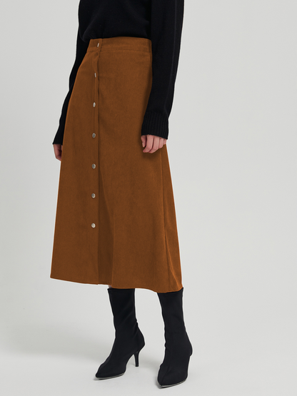 Corduroy Skirt High Waist