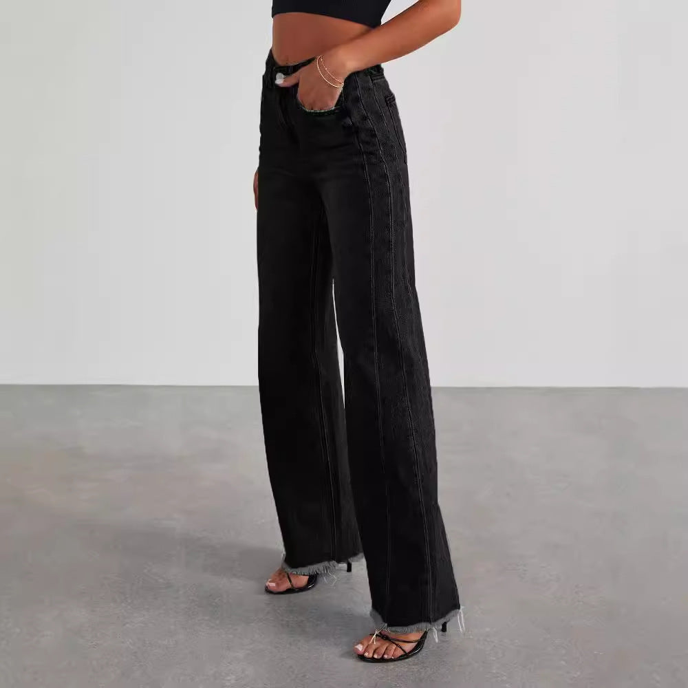 Jeans Comfortable Slim Fit Straight Wide-leg