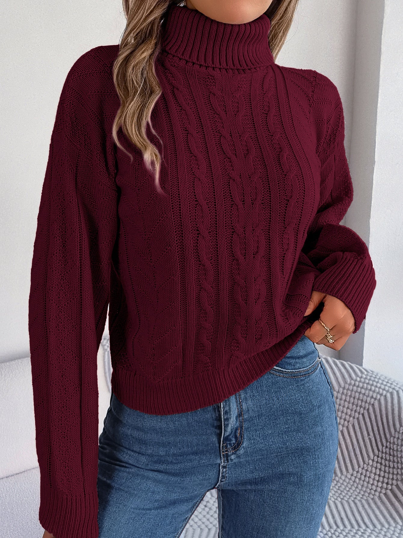 Twist Long Sleeve Knitted Pullover