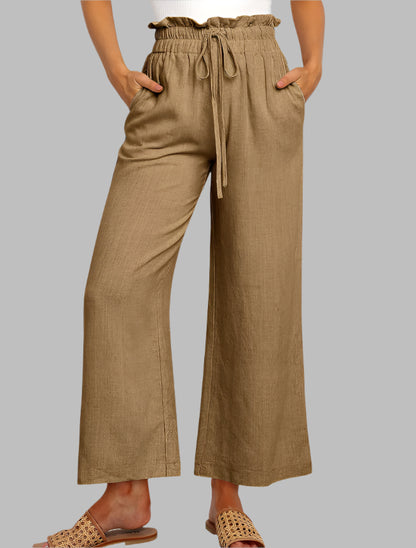 Cropped Pants Mid Waist