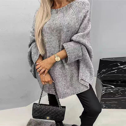 Loose Batwing Sleeve Pullover Knitted