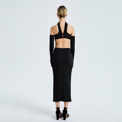 Sexy Cut Out Slim Strapless Long Sleeves