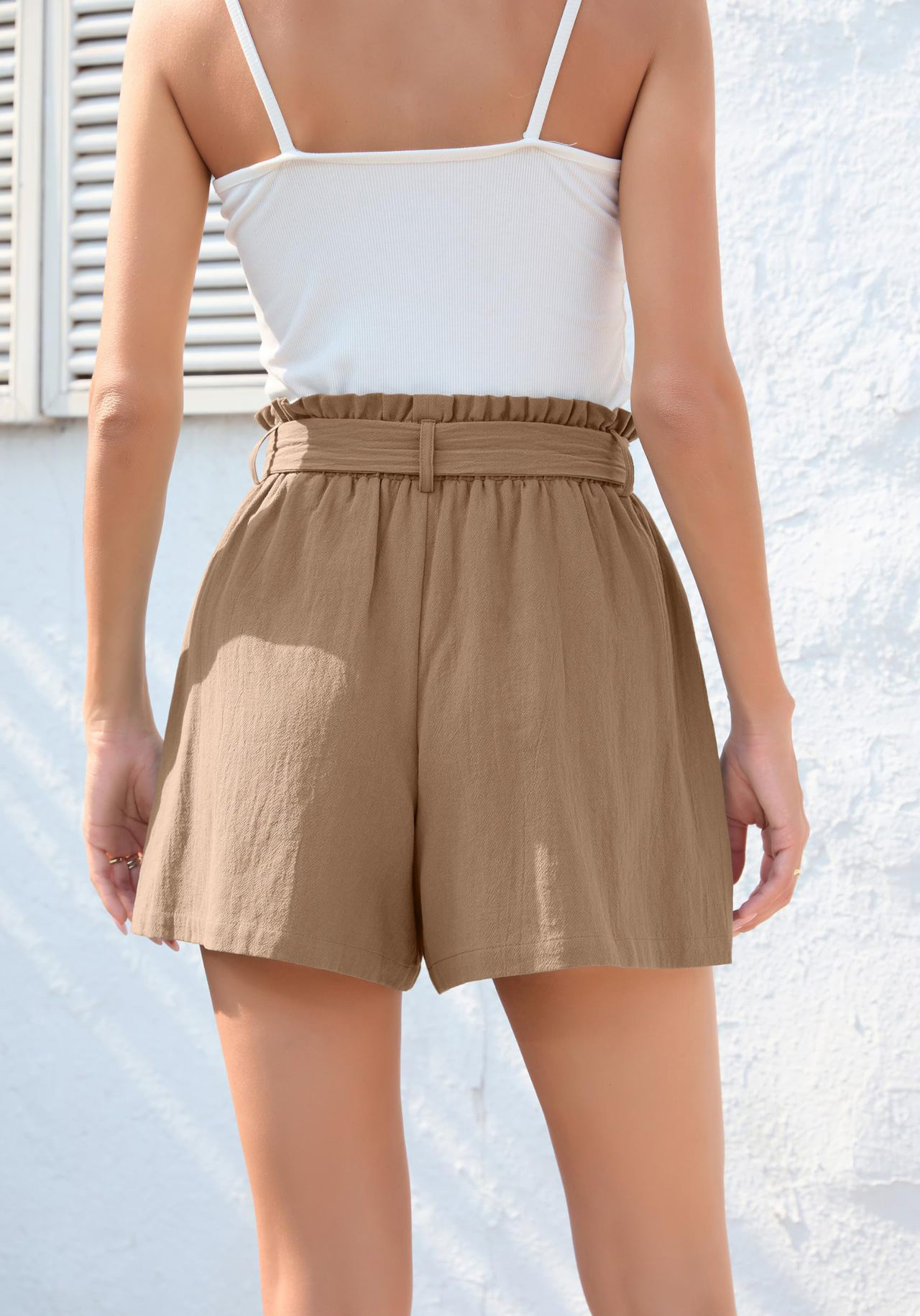 Ruffle Bow Shorts With Pockets