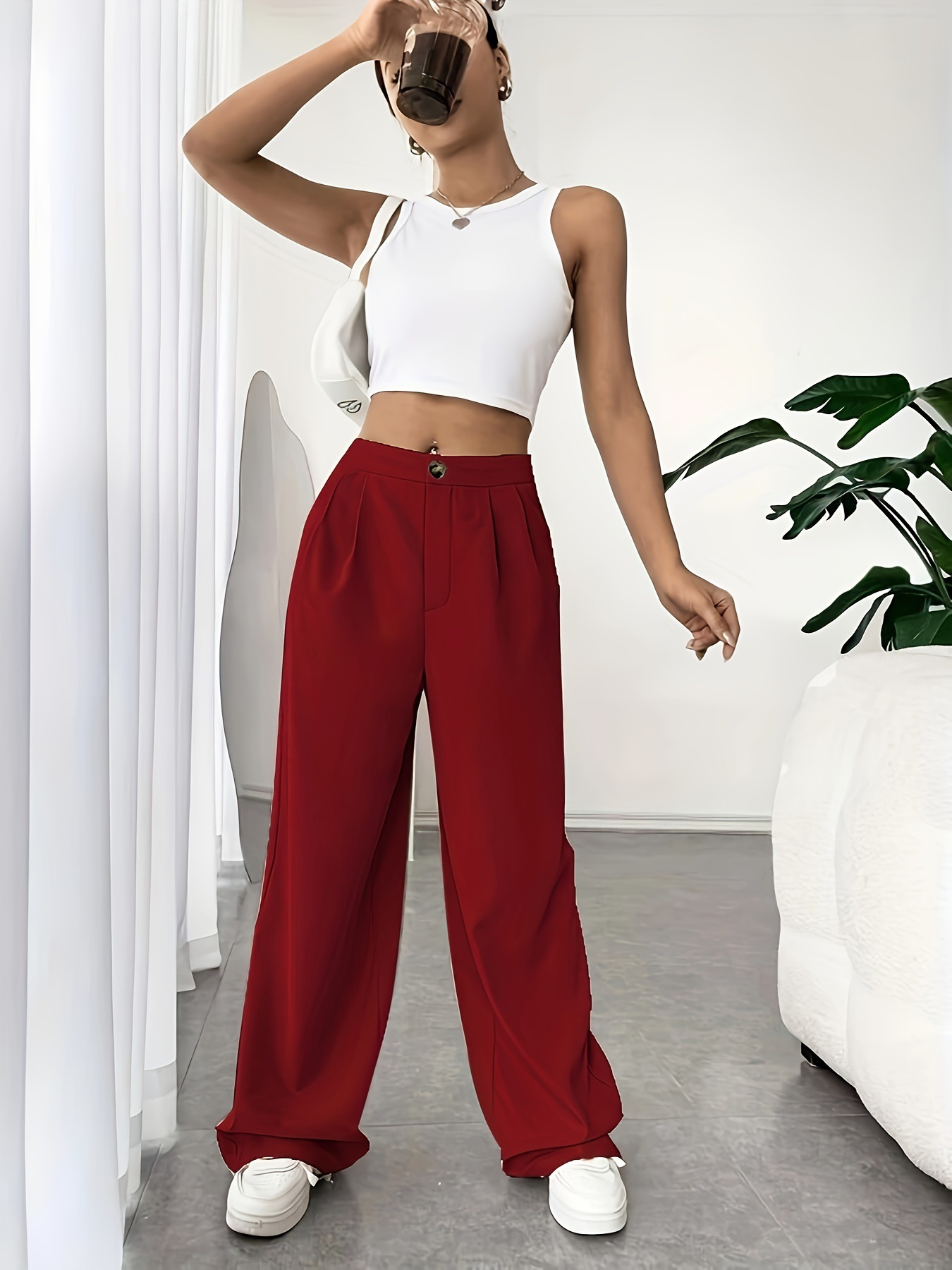 Suit Wide-leg Pants High Waist