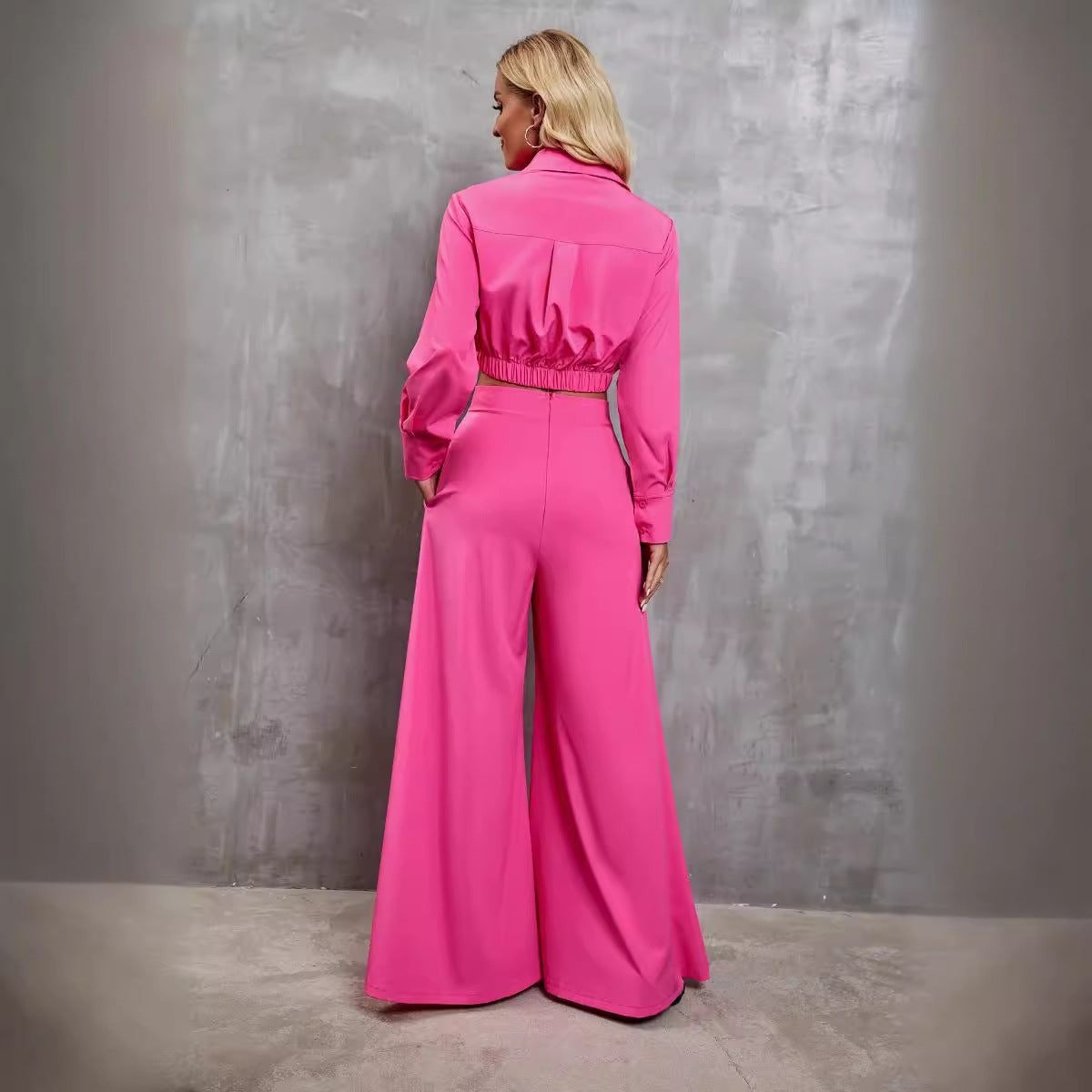 Long Wide-leg Pants Two piece Suit