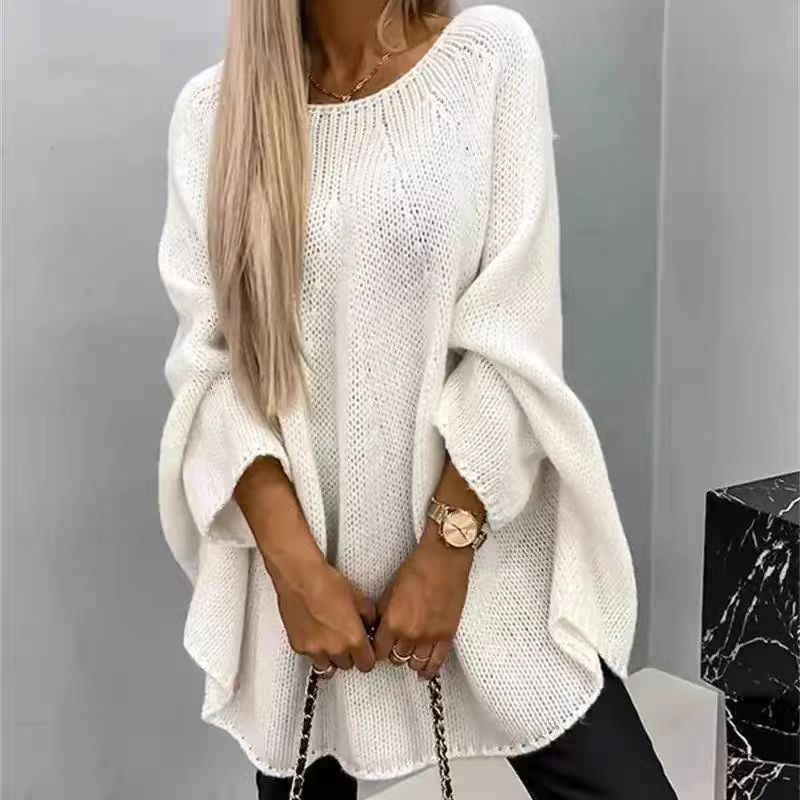 Loose Batwing Sleeve Pullover Knitted